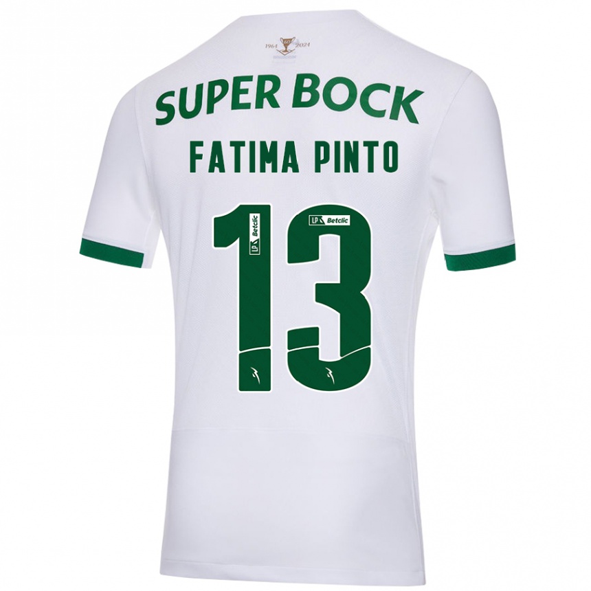 Kids Football Fátima Alexandra Figueira Pinto #13 White Green Away Jersey 2024/25 T-Shirt Uk