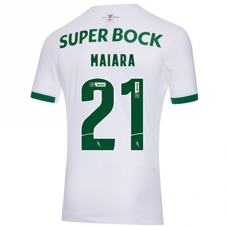 Kids Football Maiara Carolina Niehues #21 White Green Away Jersey 2024/25 T-Shirt Uk