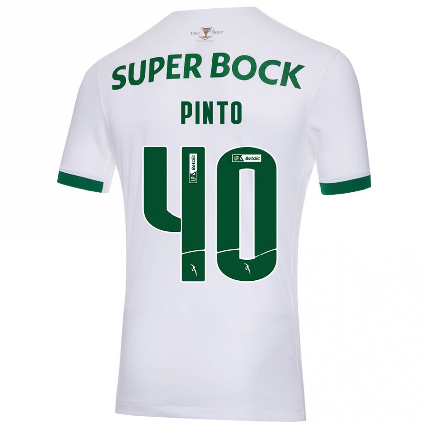 Kids Football Rita Pinto De Almeida #40 White Green Away Jersey 2024/25 T-Shirt Uk