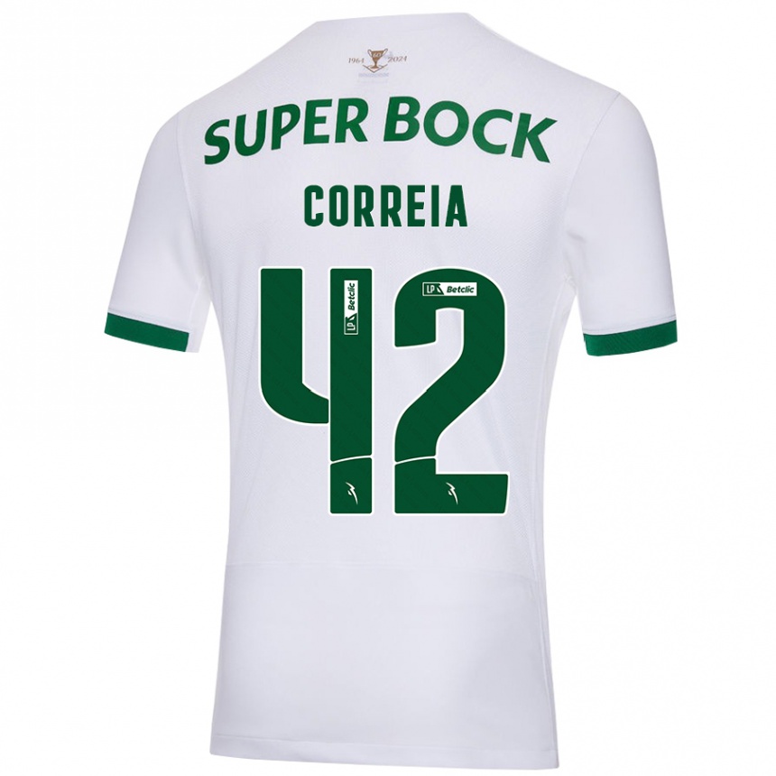 Kids Football Leonete Maísa Nozerand Correia #42 White Green Away Jersey 2024/25 T-Shirt Uk