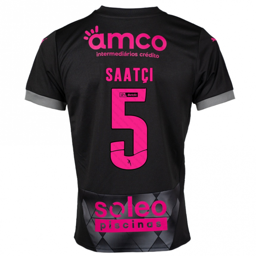 Kids Football Serdar Saatçı #5 Black Pink Away Jersey 2024/25 T-Shirt Uk