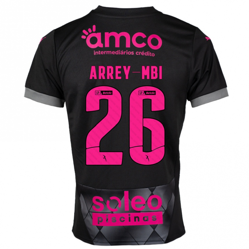 Kids Football Bright Arrey-Mbi #26 Black Pink Away Jersey 2024/25 T-Shirt Uk