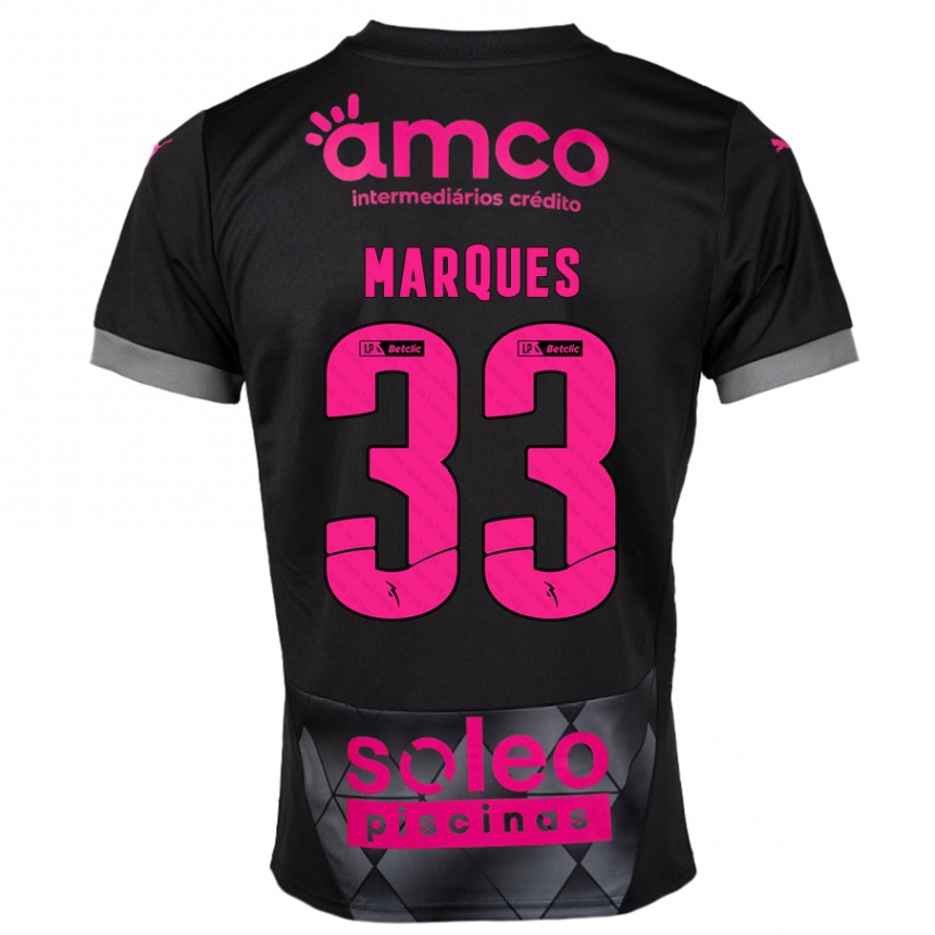 Kids Football João Marques #33 Black Pink Away Jersey 2024/25 T-Shirt Uk