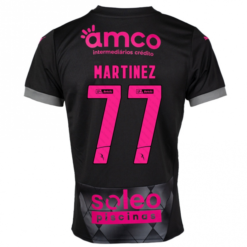 Kids Football Gabri Martínez #77 Black Pink Away Jersey 2024/25 T-Shirt Uk