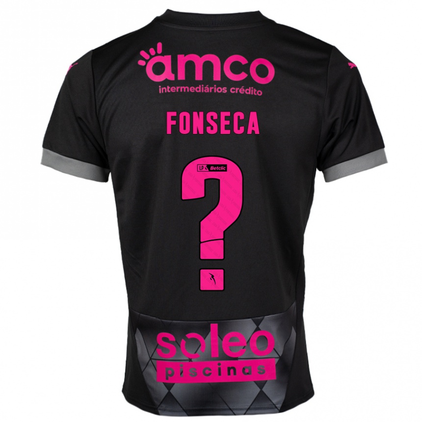 Kids Football Diogo Fonseca #0 Black Pink Away Jersey 2024/25 T-Shirt Uk