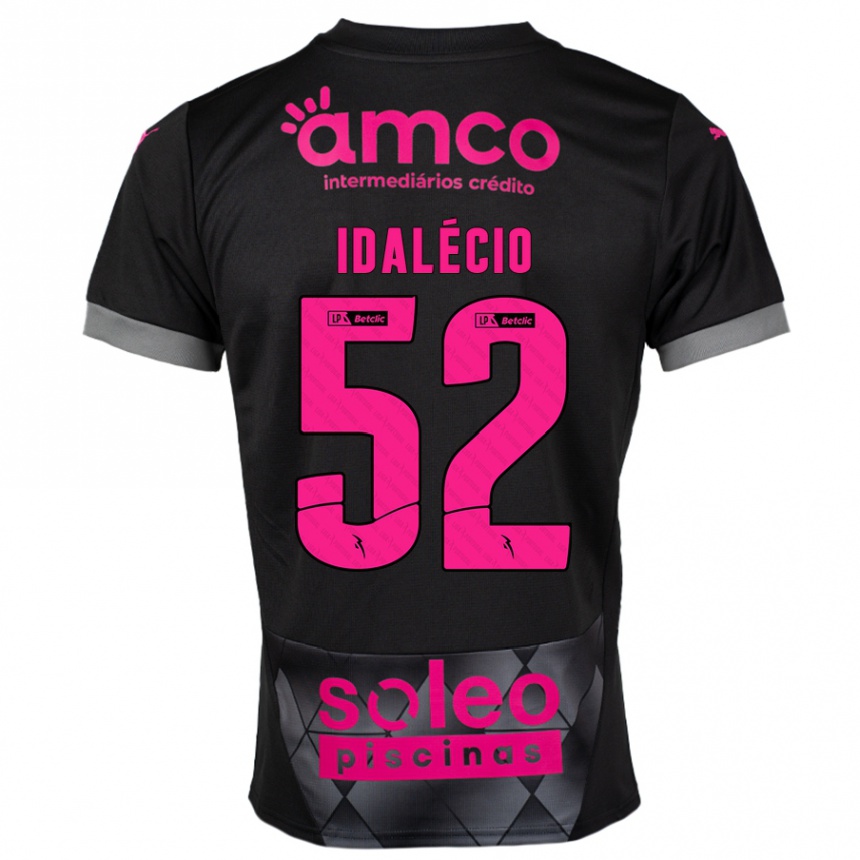 Kids Football Idalécio #52 Black Pink Away Jersey 2024/25 T-Shirt Uk