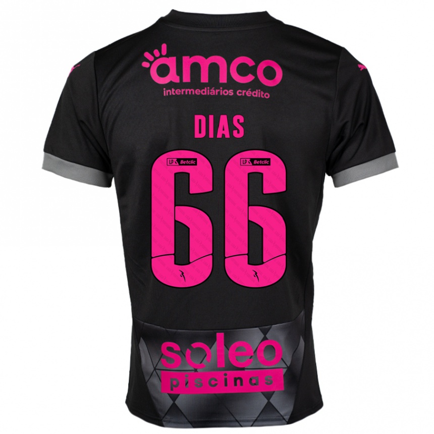 Kids Football Gonçalo Dias #66 Black Pink Away Jersey 2024/25 T-Shirt Uk