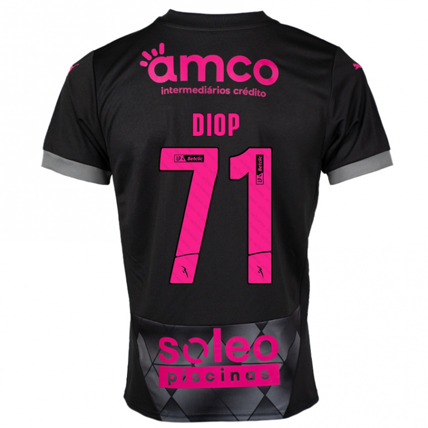 Kids Football Mamadou Diop #71 Black Pink Away Jersey 2024/25 T-Shirt Uk