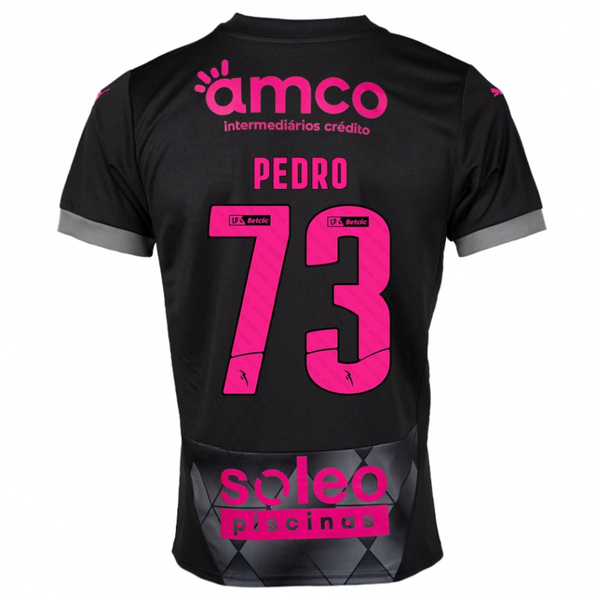 Kids Football Zé Pedro #73 Black Pink Away Jersey 2024/25 T-Shirt Uk