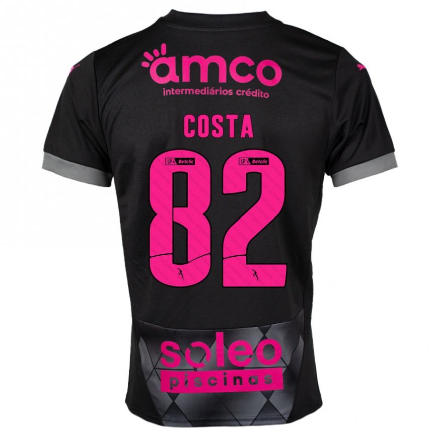 Kids Football Gui Costa #82 Black Pink Away Jersey 2024/25 T-Shirt Uk