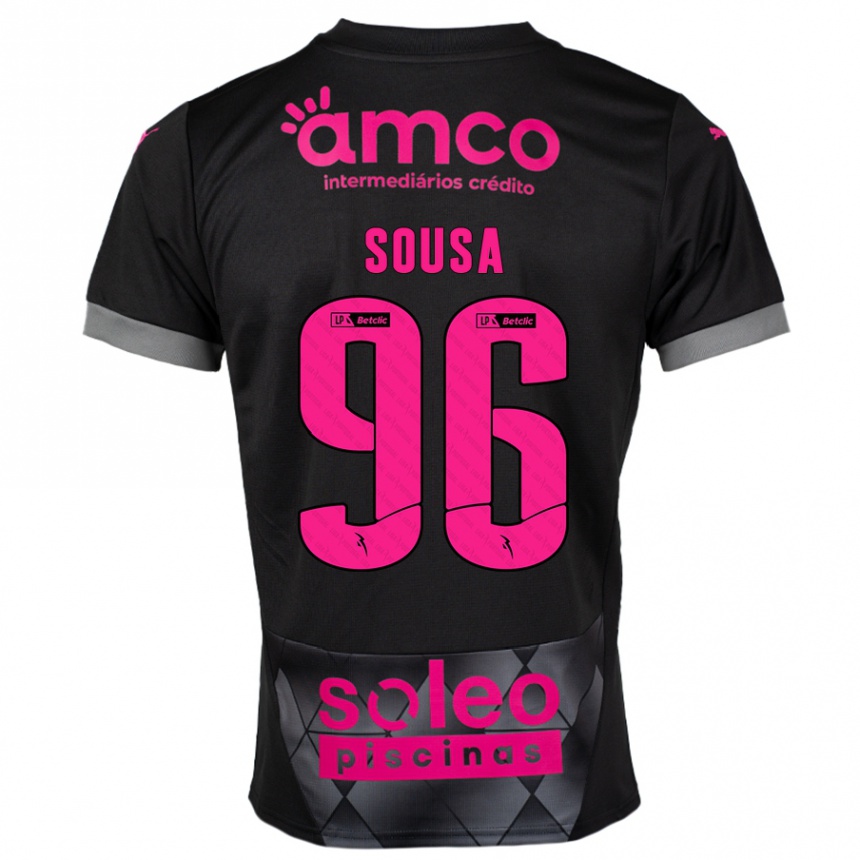 Kids Football Afonso Sousa #96 Black Pink Away Jersey 2024/25 T-Shirt Uk