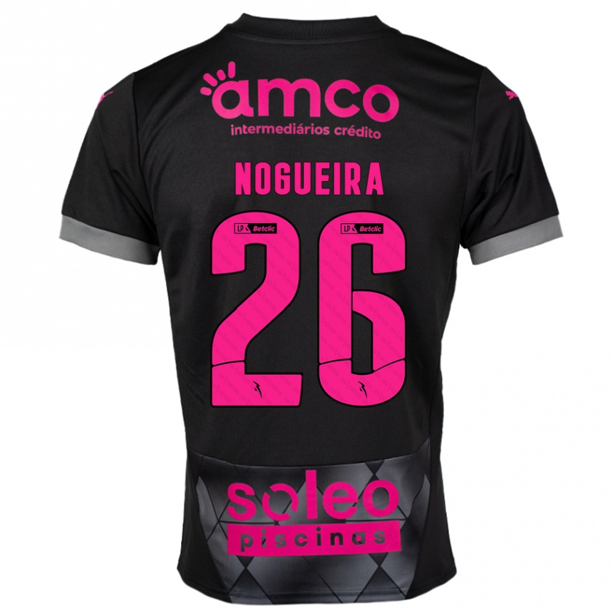 Kids Football Ana Nogueira #26 Black Pink Away Jersey 2024/25 T-Shirt Uk