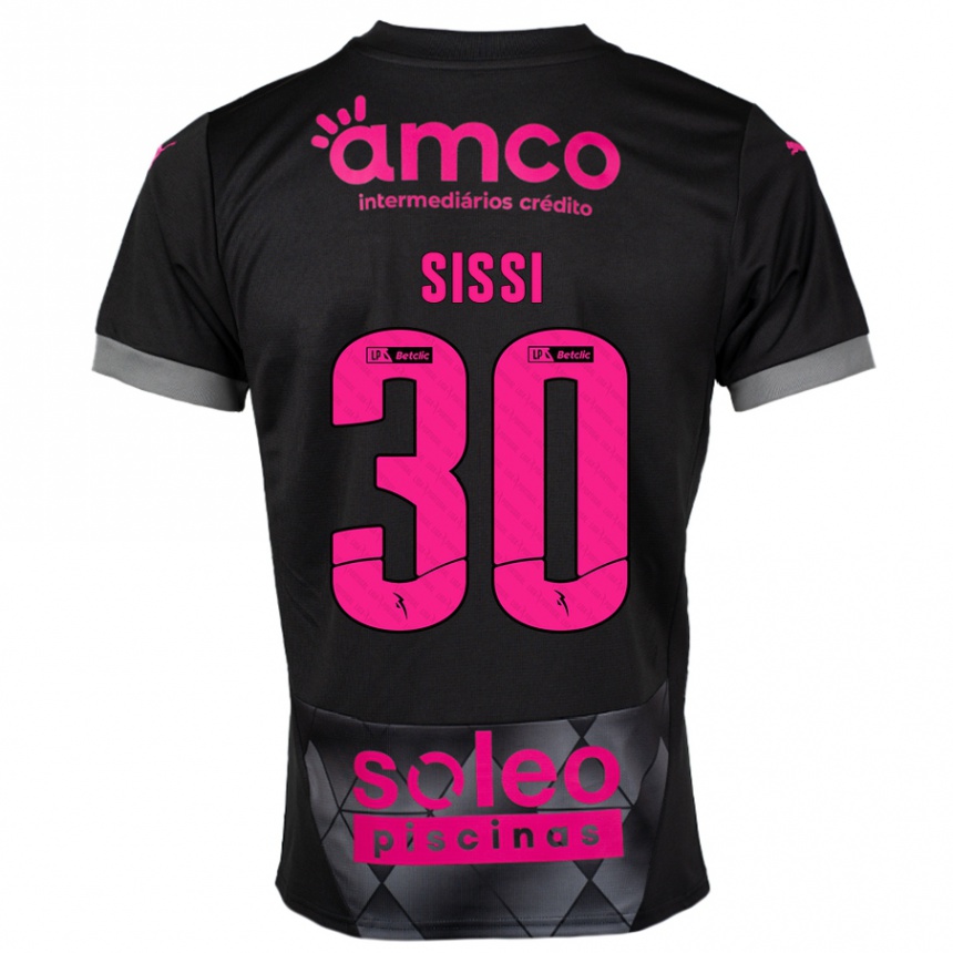 Kids Football Sissi #30 Black Pink Away Jersey 2024/25 T-Shirt Uk