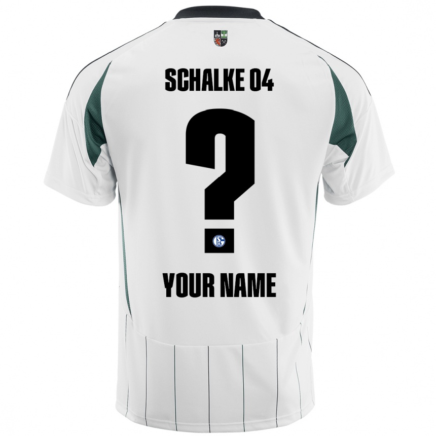 Kids Football Your Name #0 White Green Away Jersey 2024/25 T-Shirt Uk