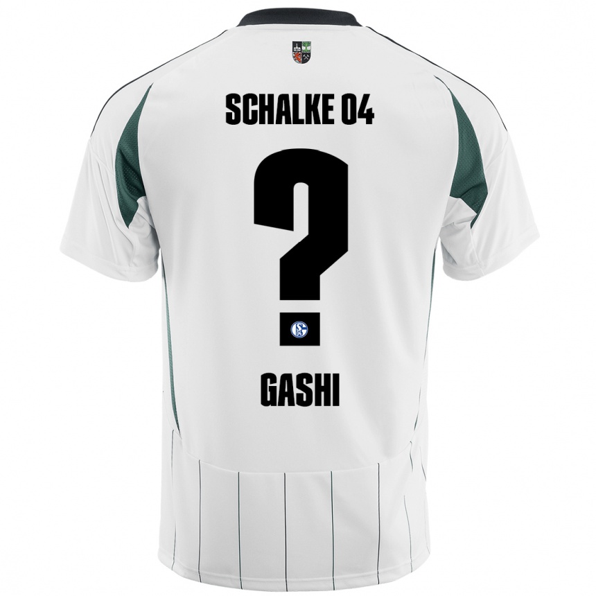 Kids Football Edion Gashi #0 White Green Away Jersey 2024/25 T-Shirt Uk