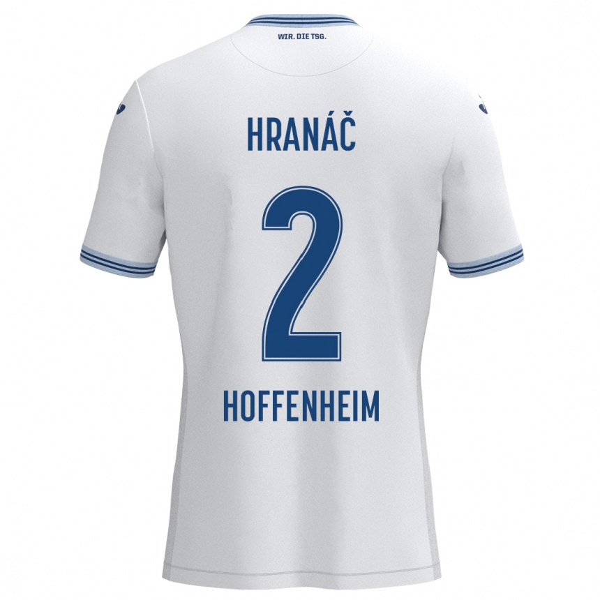 Kids Football Robin Hranac #2 White Blue Away Jersey 2024/25 T-Shirt Uk