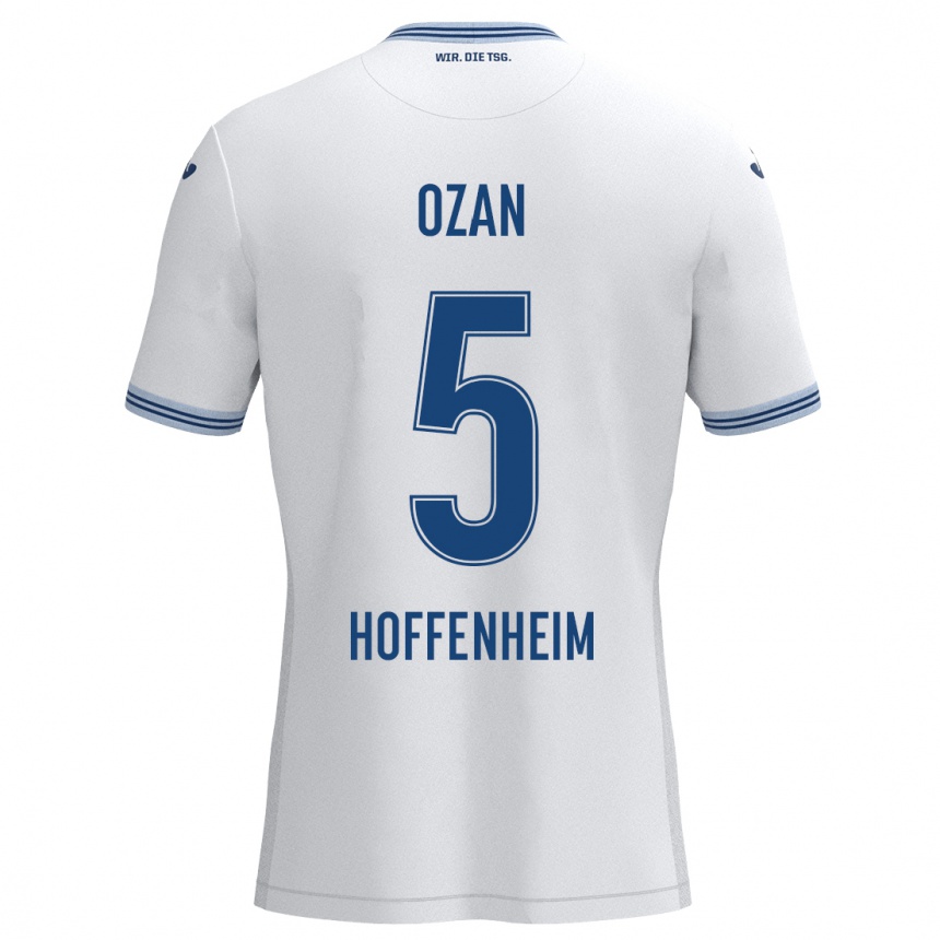 Kids Football Ozan Kabak #5 White Blue Away Jersey 2024/25 T-Shirt Uk