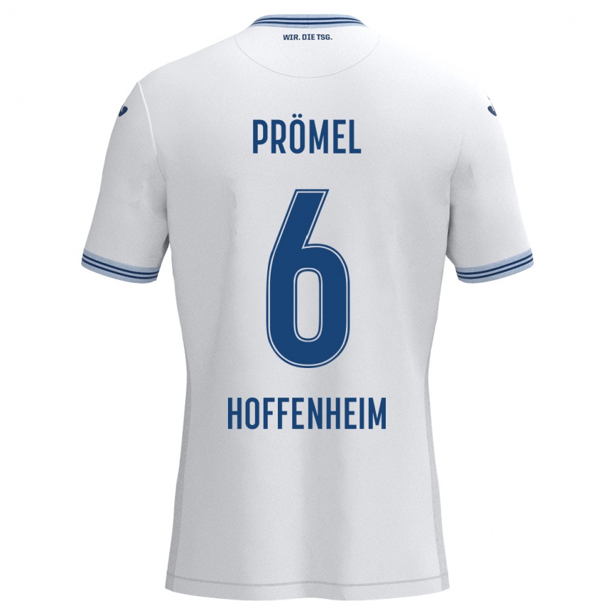 Kids Football Grischa Prömel #6 White Blue Away Jersey 2024/25 T-Shirt Uk