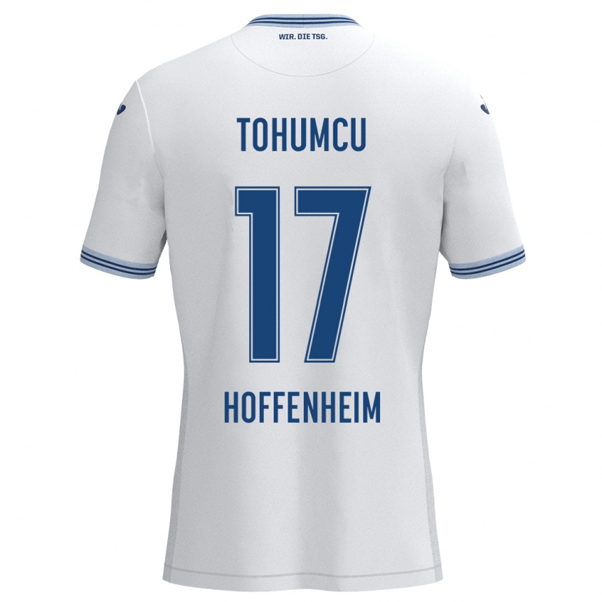 Kids Football Umut Tohumcu #17 White Blue Away Jersey 2024/25 T-Shirt Uk