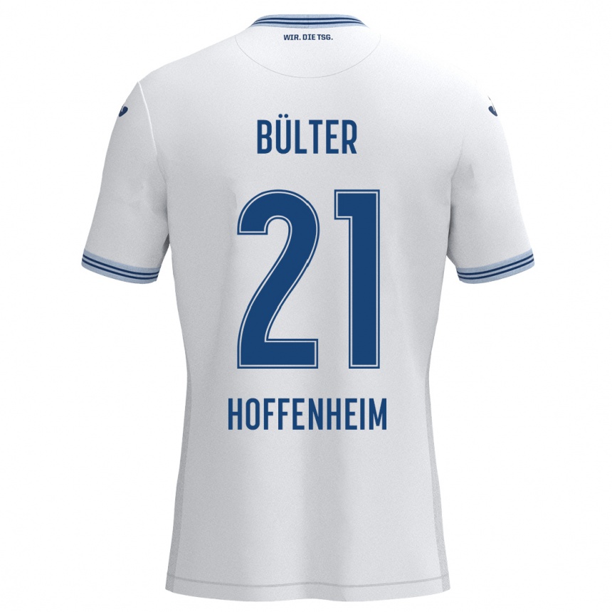 Kids Football Marius Bülter #21 White Blue Away Jersey 2024/25 T-Shirt Uk