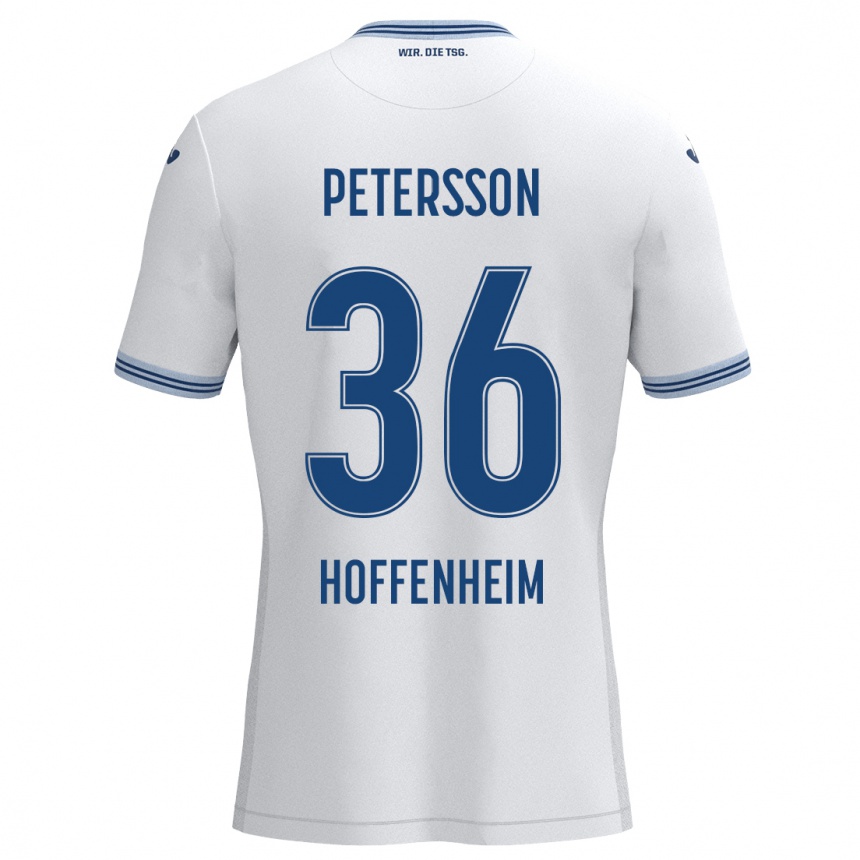 Kids Football Lúkas Petersson #36 White Blue Away Jersey 2024/25 T-Shirt Uk