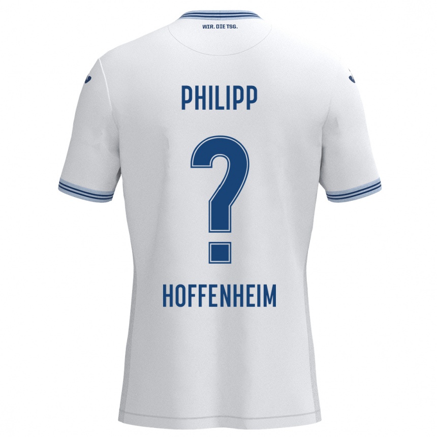 Kids Football Tim Philipp #0 White Blue Away Jersey 2024/25 T-Shirt Uk