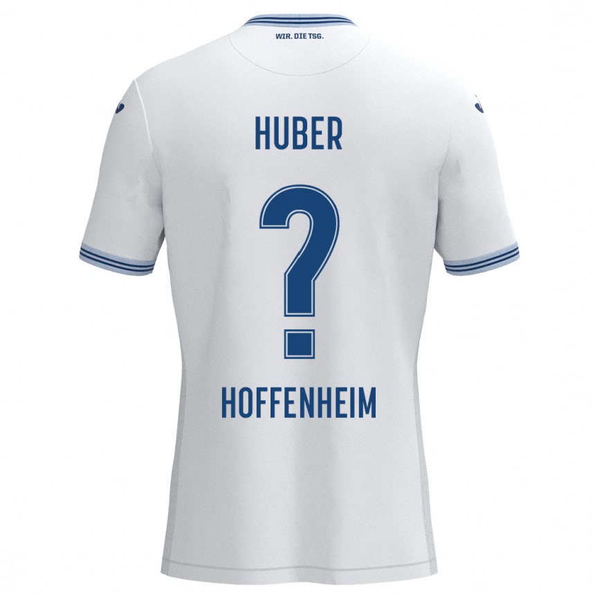 Kids Football Benedikt Huber #0 White Blue Away Jersey 2024/25 T-Shirt Uk