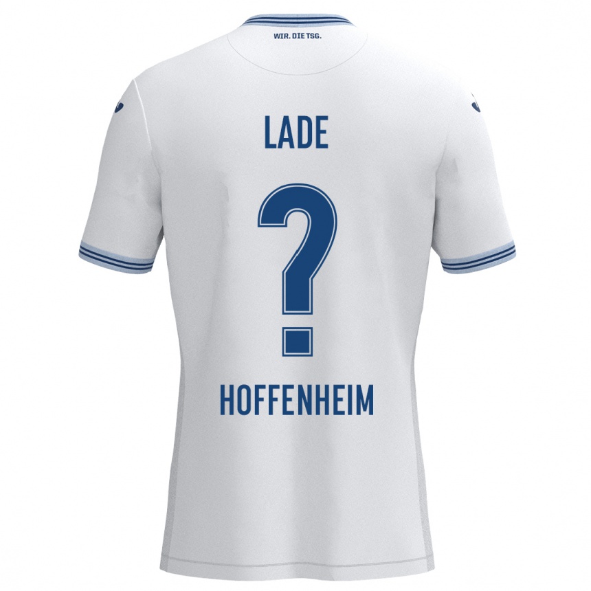 Kids Football Benjamin Lade #0 White Blue Away Jersey 2024/25 T-Shirt Uk