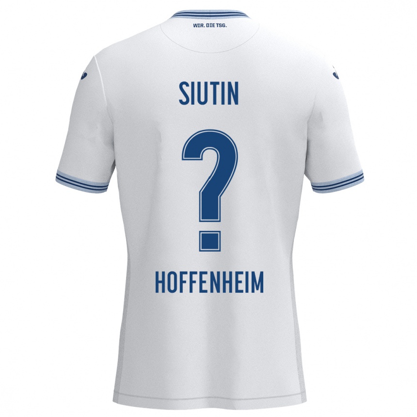 Kids Football Kirill Siutin #0 White Blue Away Jersey 2024/25 T-Shirt Uk