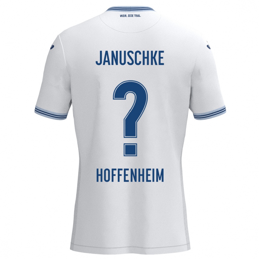 Kids Football Tim Januschke #0 White Blue Away Jersey 2024/25 T-Shirt Uk