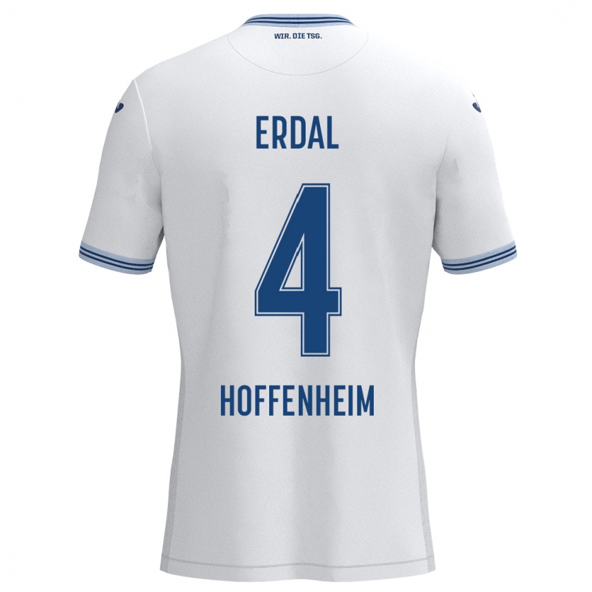 Kids Football İzzet Erdal #4 White Blue Away Jersey 2024/25 T-Shirt Uk