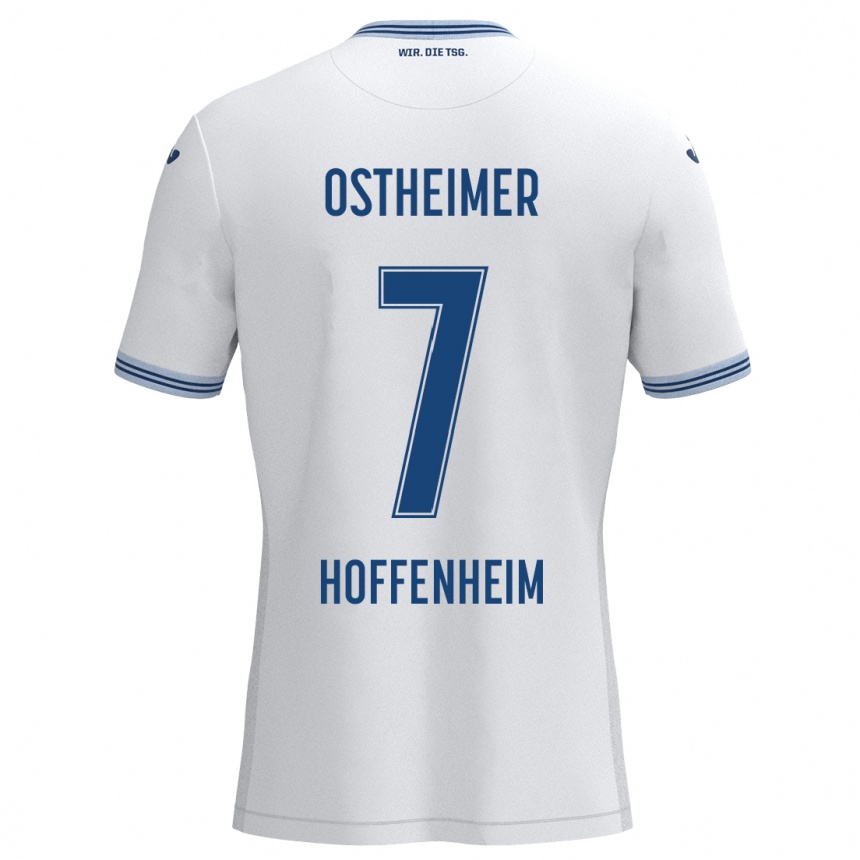 Kids Football Nevio Ostheimer #7 White Blue Away Jersey 2024/25 T-Shirt Uk