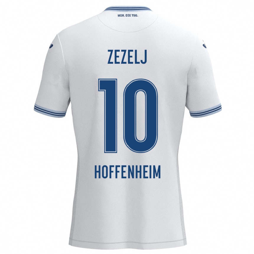 Kids Football Neno Zezelj #10 White Blue Away Jersey 2024/25 T-Shirt Uk