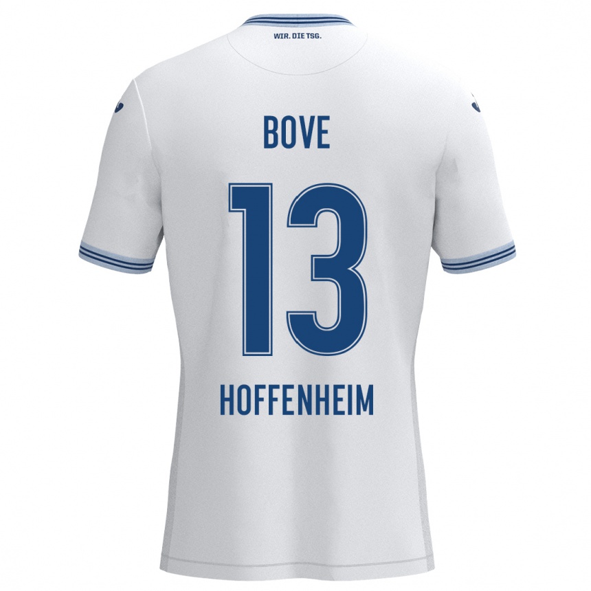 Kids Football Nevio Bove #13 White Blue Away Jersey 2024/25 T-Shirt Uk