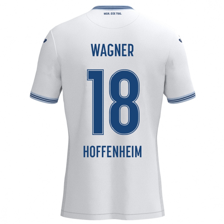 Kids Football Ricardo Wagner #18 White Blue Away Jersey 2024/25 T-Shirt Uk