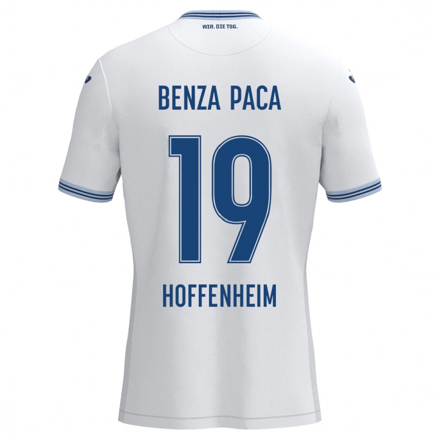 Kids Football Lynes Benza Paca #19 White Blue Away Jersey 2024/25 T-Shirt Uk