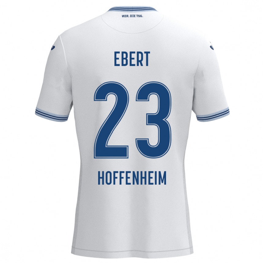 Kids Football Darijo Ebert #23 White Blue Away Jersey 2024/25 T-Shirt Uk