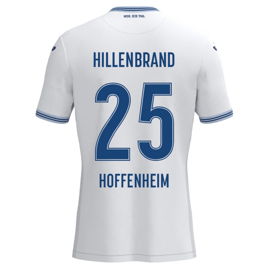 Kids Football Jack Hillenbrand #25 White Blue Away Jersey 2024/25 T-Shirt Uk