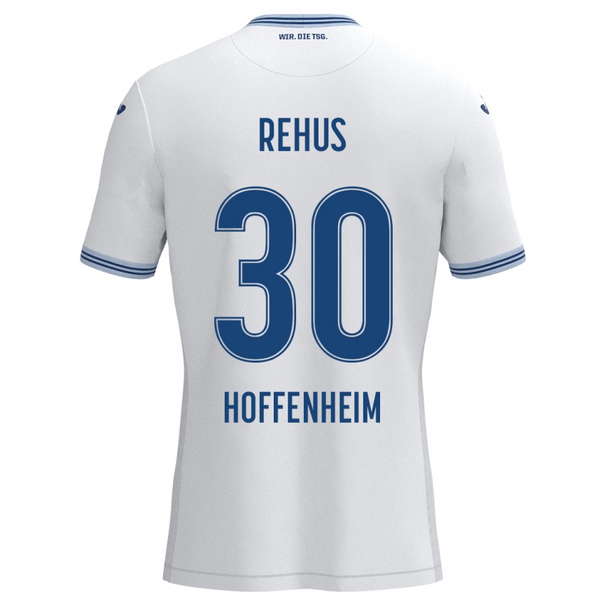 Kids Football Milan Rehus #30 White Blue Away Jersey 2024/25 T-Shirt Uk