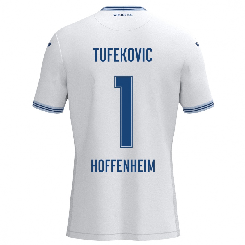 Kids Football Martina Tufekovic #1 White Blue Away Jersey 2024/25 T-Shirt Uk