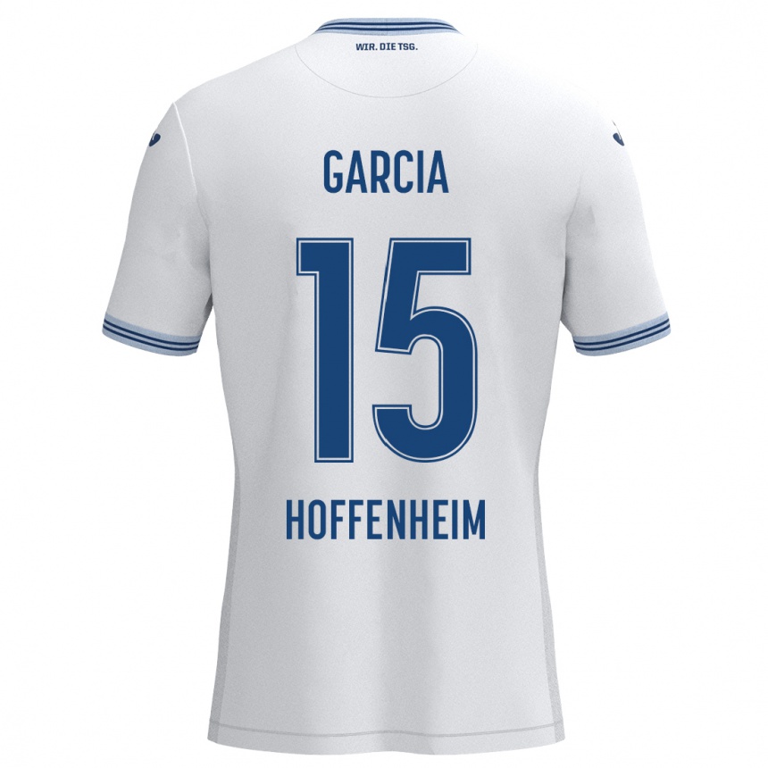 Kids Football Marta Cazalla Garcia #15 White Blue Away Jersey 2024/25 T-Shirt Uk