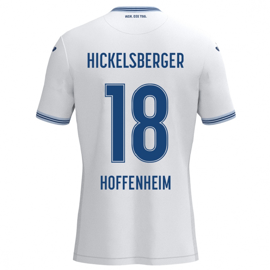 Kids Football Julia Hickelsberger #18 White Blue Away Jersey 2024/25 T-Shirt Uk