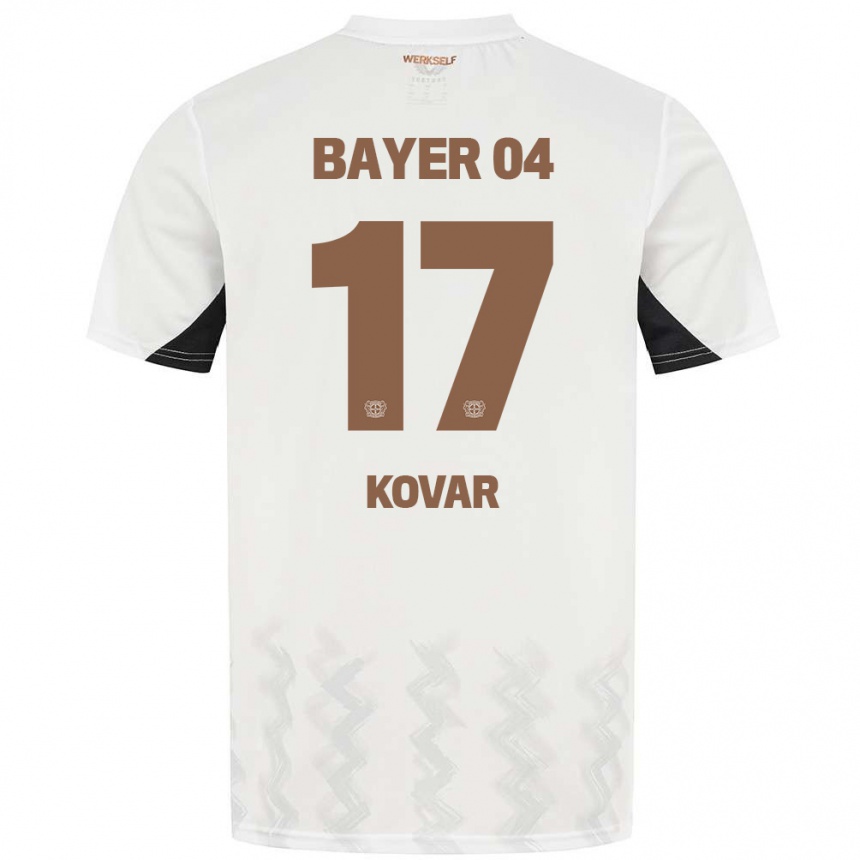 Kids Football Matej Kovar #17 White Black Away Jersey 2024/25 T-Shirt Uk