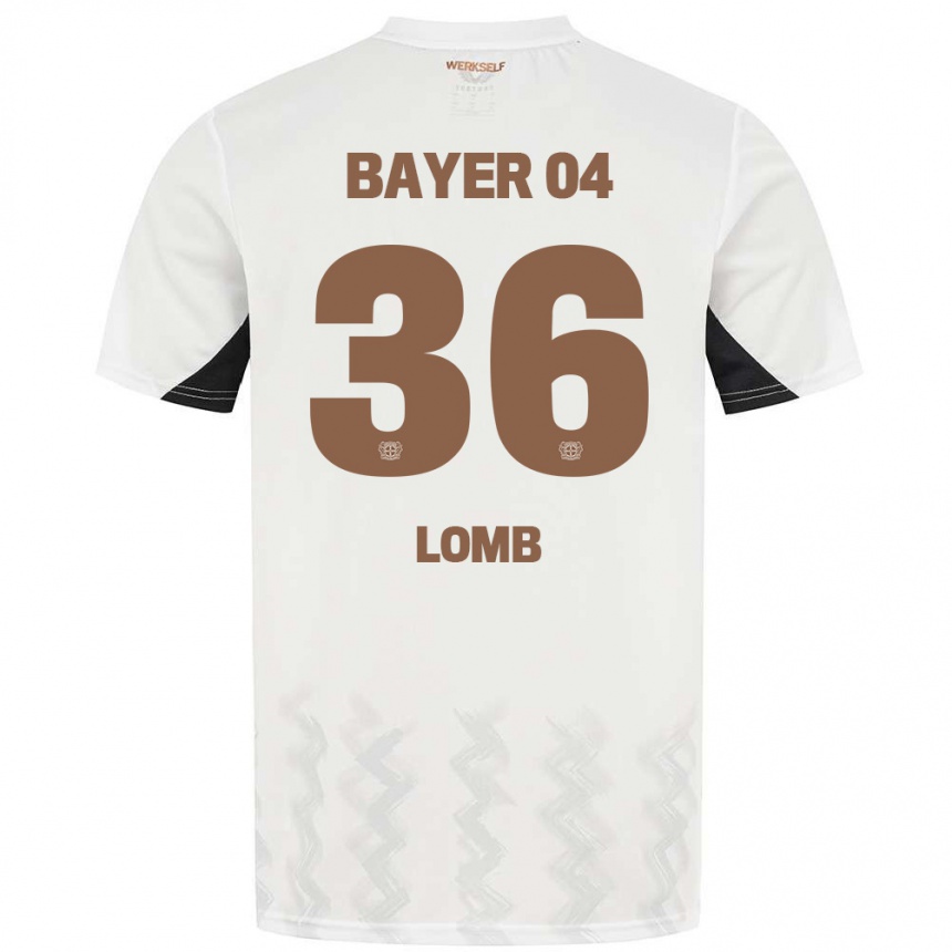 Kids Football Niklas Lomb #36 White Black Away Jersey 2024/25 T-Shirt Uk