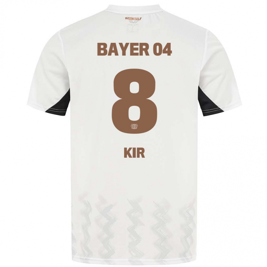 Kids Football Burak Kir #8 White Black Away Jersey 2024/25 T-Shirt Uk