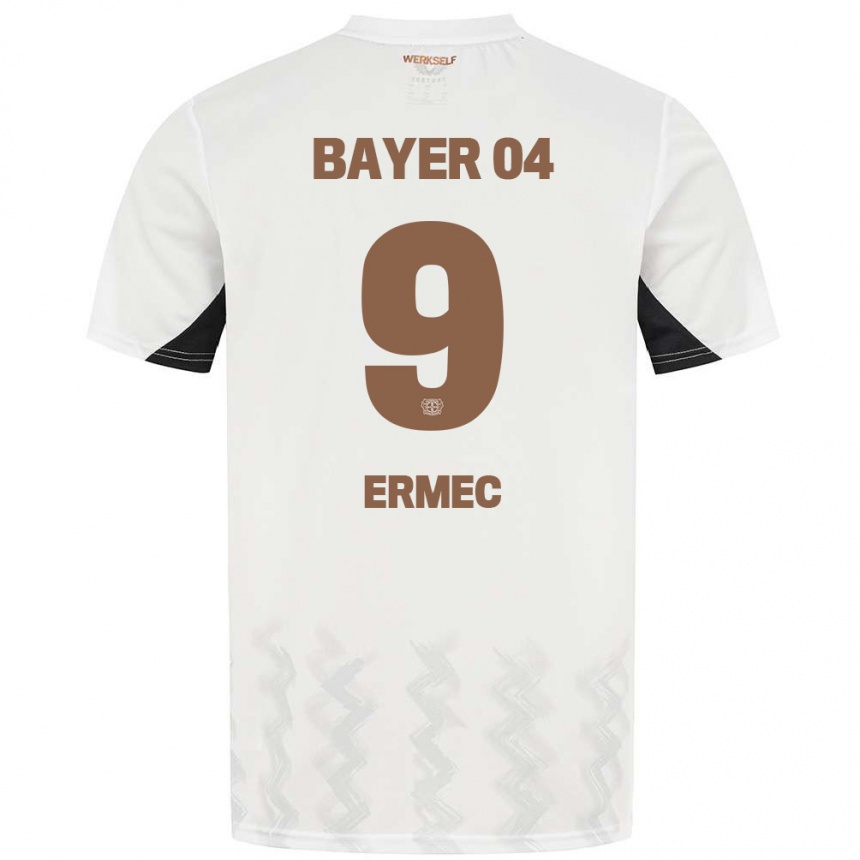 Kids Football Berkan Ermec #9 White Black Away Jersey 2024/25 T-Shirt Uk