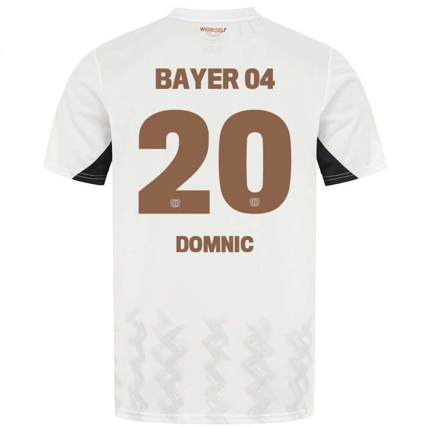 Kids Football Nebe-Sirak Domnic #20 White Black Away Jersey 2024/25 T-Shirt Uk