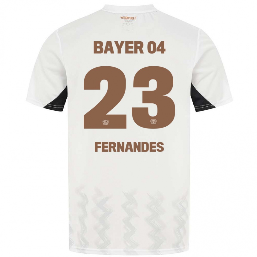 Kids Football Tyron Fernandes #23 White Black Away Jersey 2024/25 T-Shirt Uk