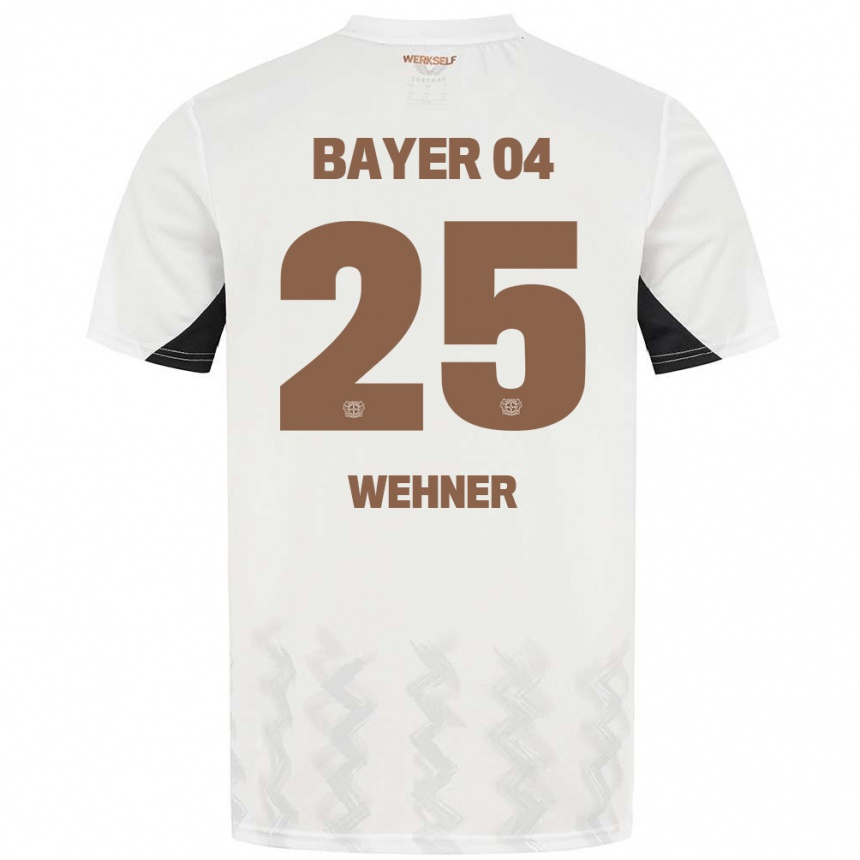 Kids Football Luca Wehner #25 White Black Away Jersey 2024/25 T-Shirt Uk