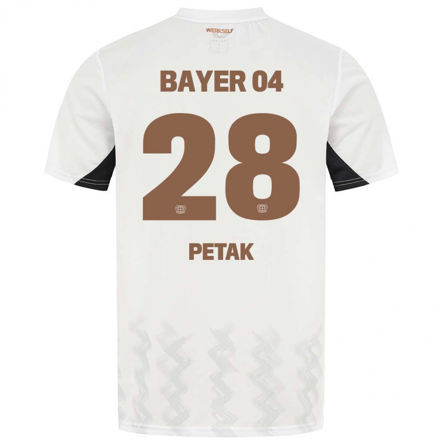 Kids Football Raoul Petak #28 White Black Away Jersey 2024/25 T-Shirt Uk